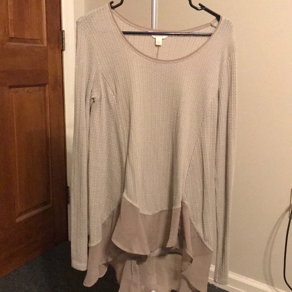 Beige waffle sweater